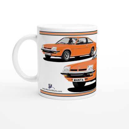 Opel Manta B Coupe in Orange Art Mug