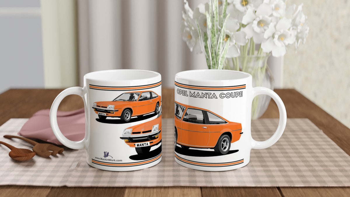 Opel Manta B Coupe in Orange Art Mug