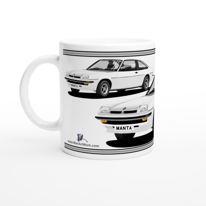 Opel Manta B Coupe in White Art Mug