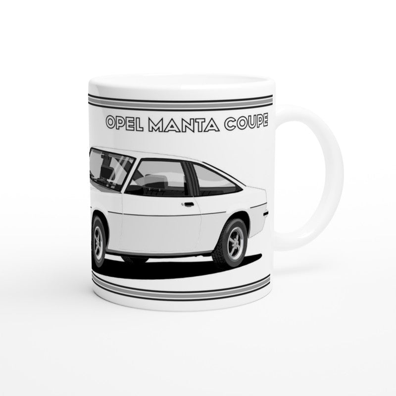 Opel Manta B Coupe in White Art Mug