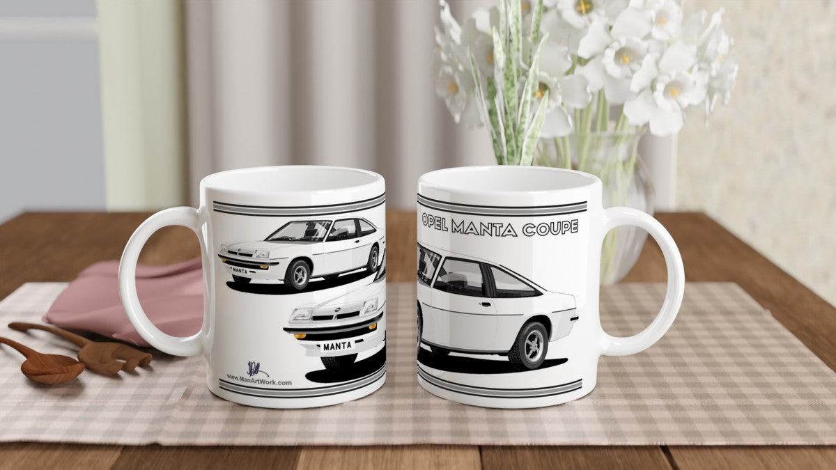 Opel Manta B Coupe in White Art Mug