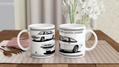 Opel Manta B Coupe in White Art Mug
