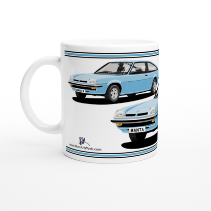Opel Manta B Sportshatch Berlinetta in Blue Art Mug