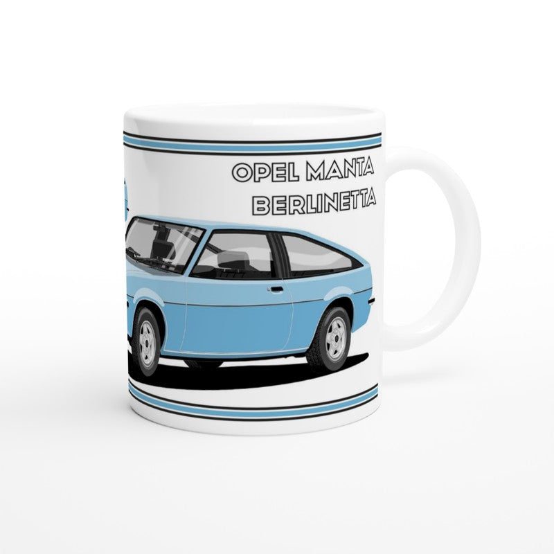 Opel Manta B Sportshatch Berlinetta in Blue Art Mug