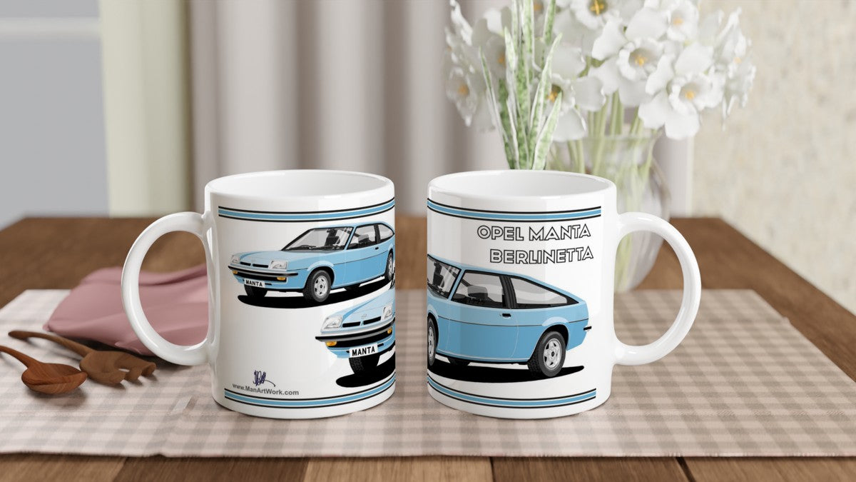 Opel Manta B Sportshatch Berlinetta in Blue Art Mug