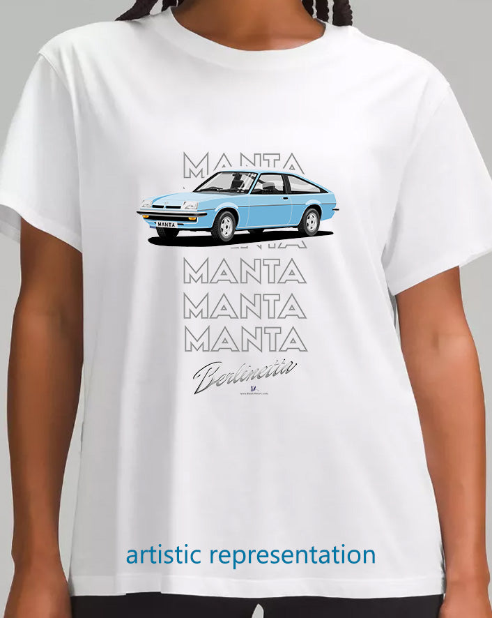 Opel Manta B Sportshatch Berlinetta in Blue Art T Shirt