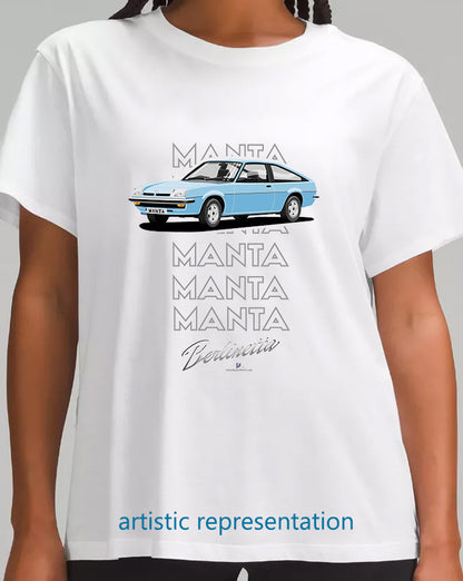 Opel Manta B Sportshatch Berlinetta in Blue Art T Shirt