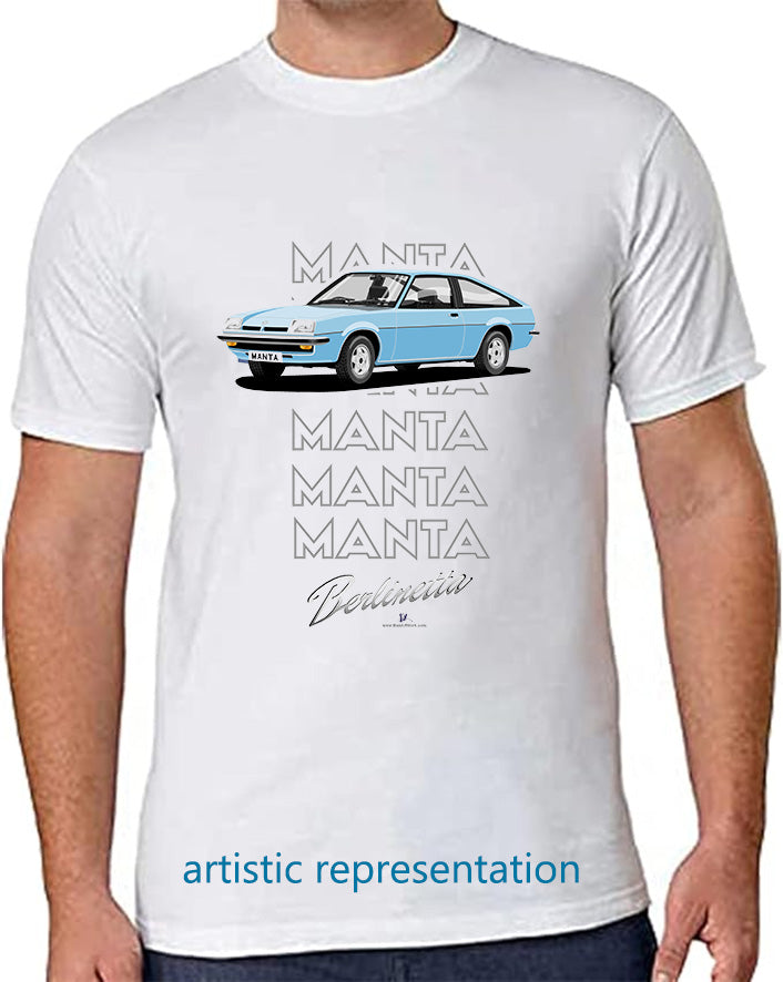 Opel Manta B Sportshatch Berlinetta in Blue Art T Shirt