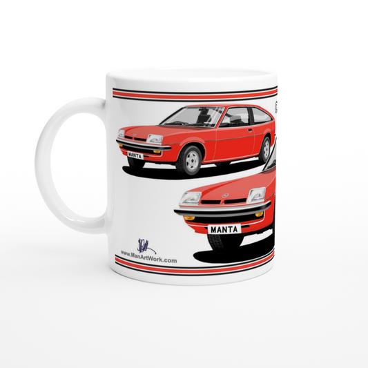 Opel Manta B Sportshatch Berlinetta in Red Art Mug