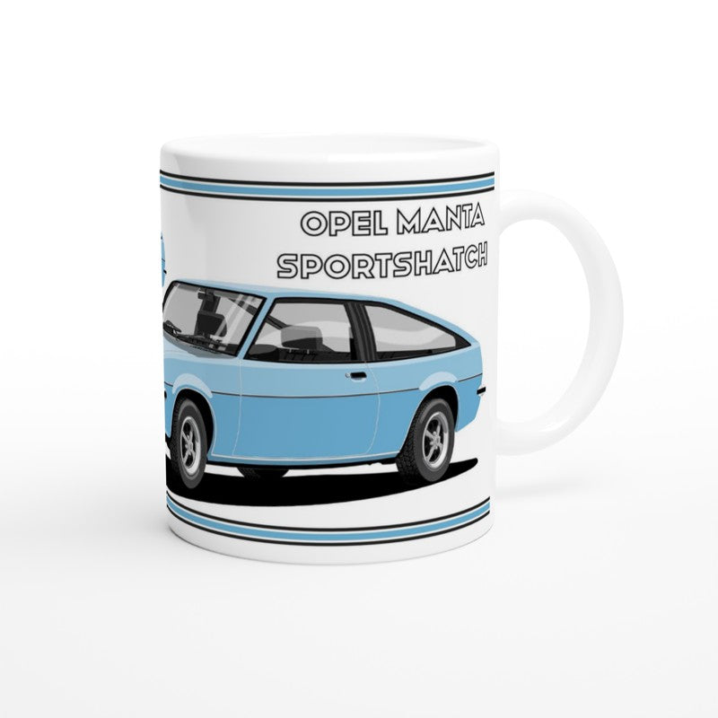 Opel Manta B Sportshatch in Blue Art Mug