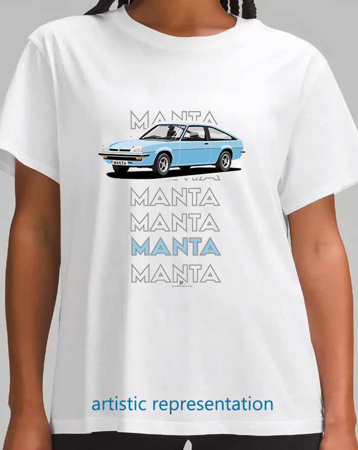 Opel Manta B Sportshatch in Blue Art T Shirt