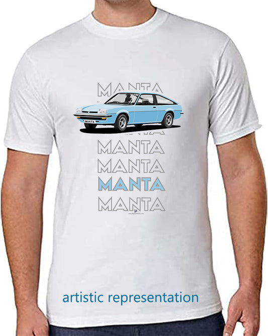 Opel Manta B Sportshatch in Blue Art T Shirt