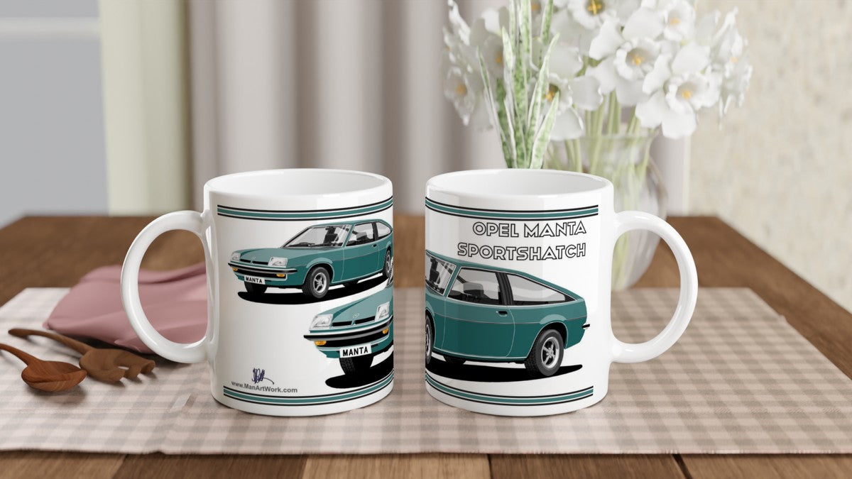 Opel Manta B Sportshatch in Dark-Green Art Mug