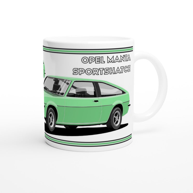 Opel Manta B Sportshatch in Green Art Mug