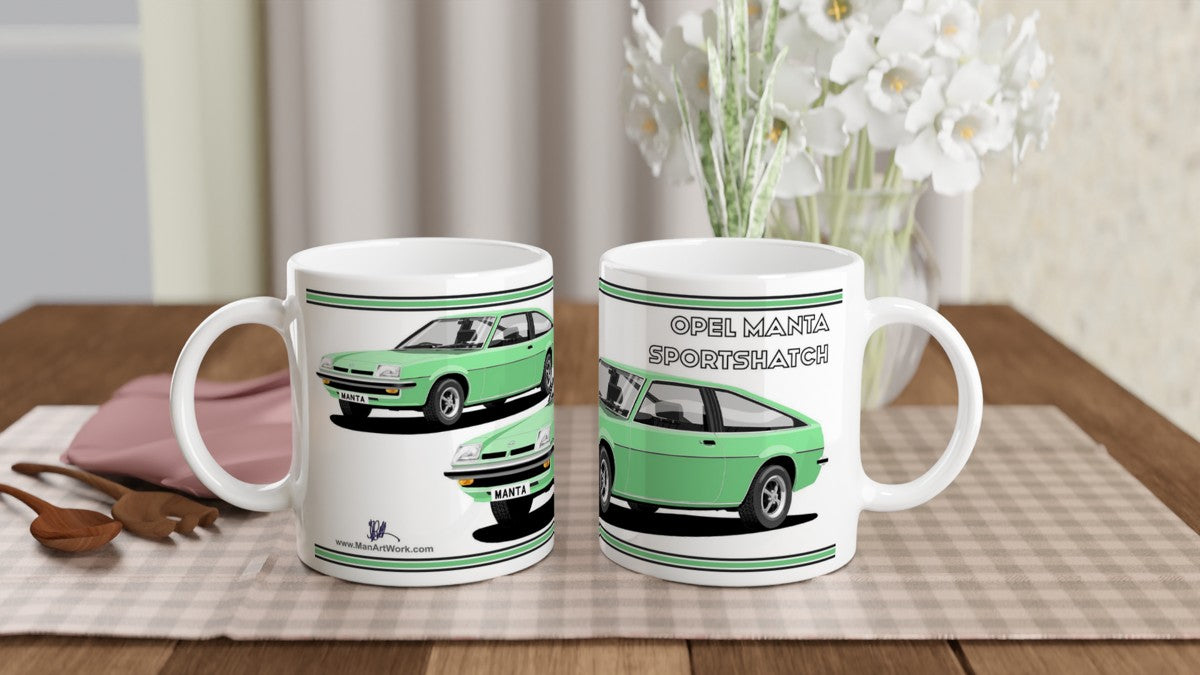 Opel Manta B Sportshatch in Green Art Mug