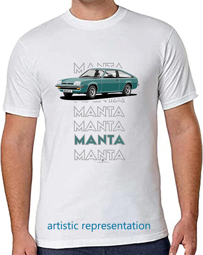 Opel Manta B Sportshatch in Dark Green Art T Shirt