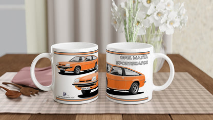 Opel Manta B Sportshatch in Orange Art Mug