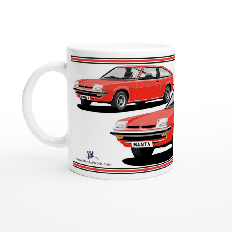 Opel Manta B Sportshatch in Red Art Mug