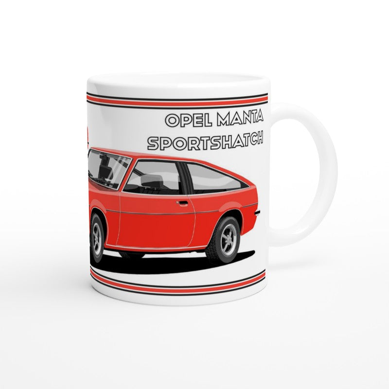 Opel Manta B Sportshatch in Red Art Mug