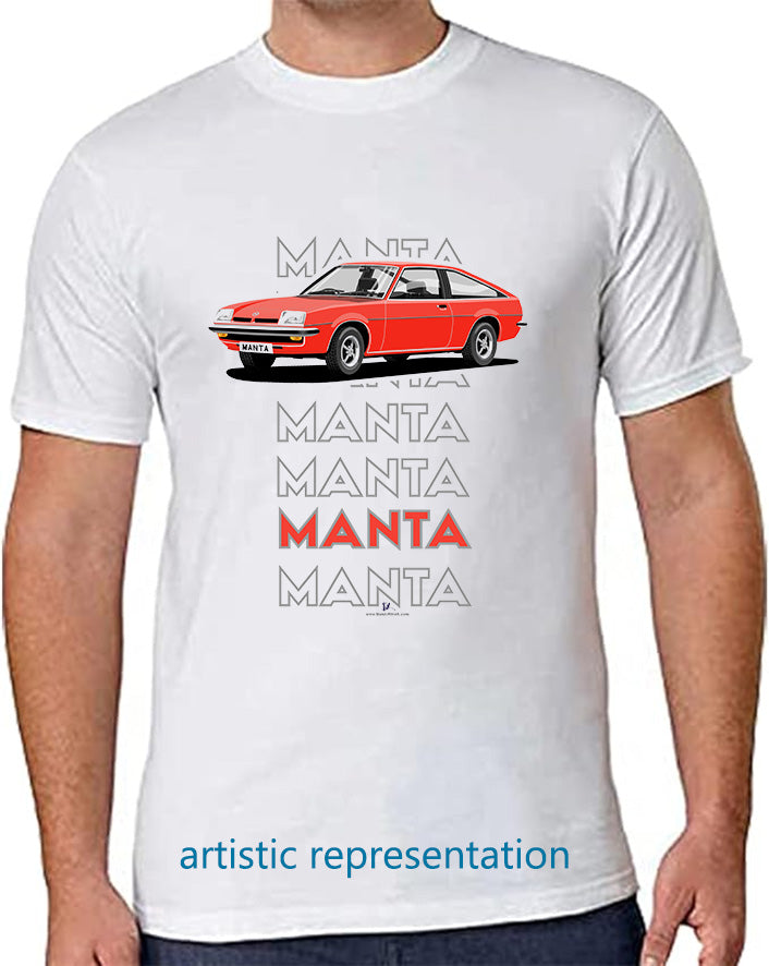 Opel Manta B Sportshatch in Red Art T Shirt