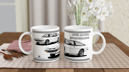 Opel Manta B Sportshatch in White Art Mug
