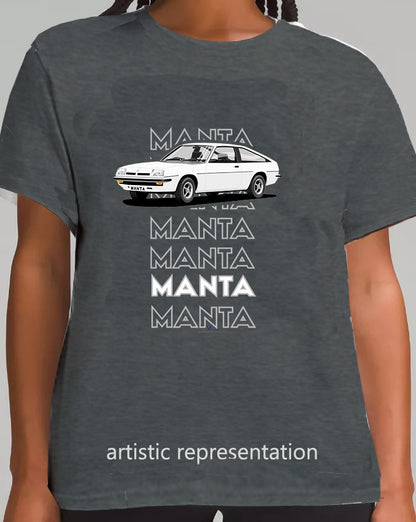 Opel Manta B Sportshatch in White Art T Shirt