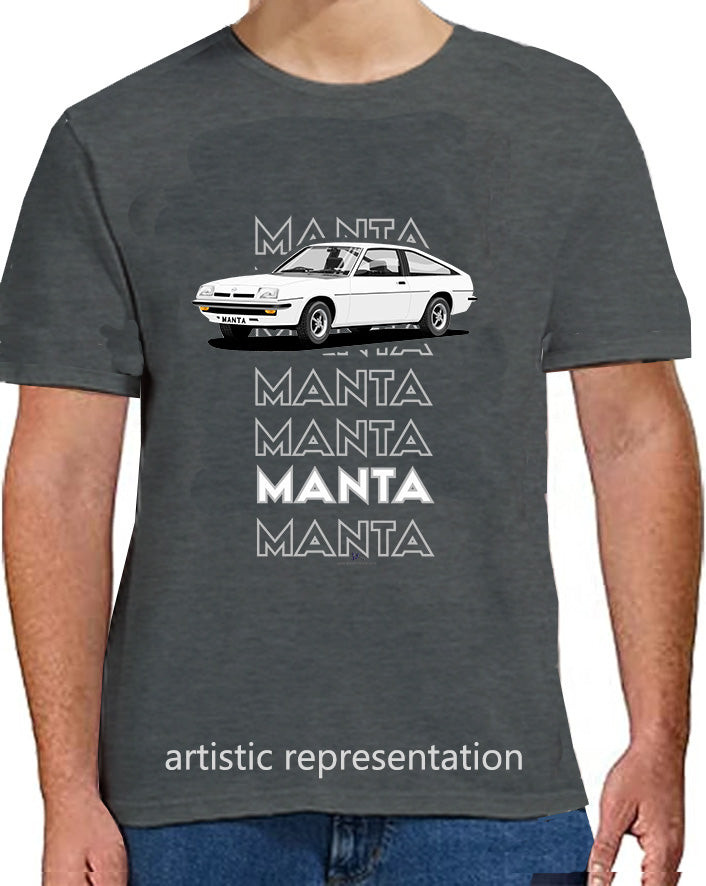 Opel Manta B Sportshatch in White Art T Shirt