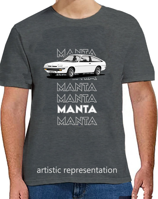 Opel Manta B Sportshatch in White Art T Shirt