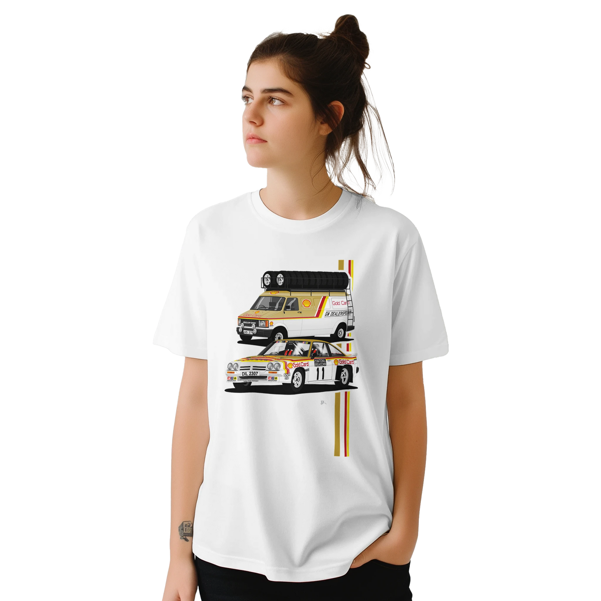 Opel Manta 400 Gold Card Rally with Bedford Support van T Shirt