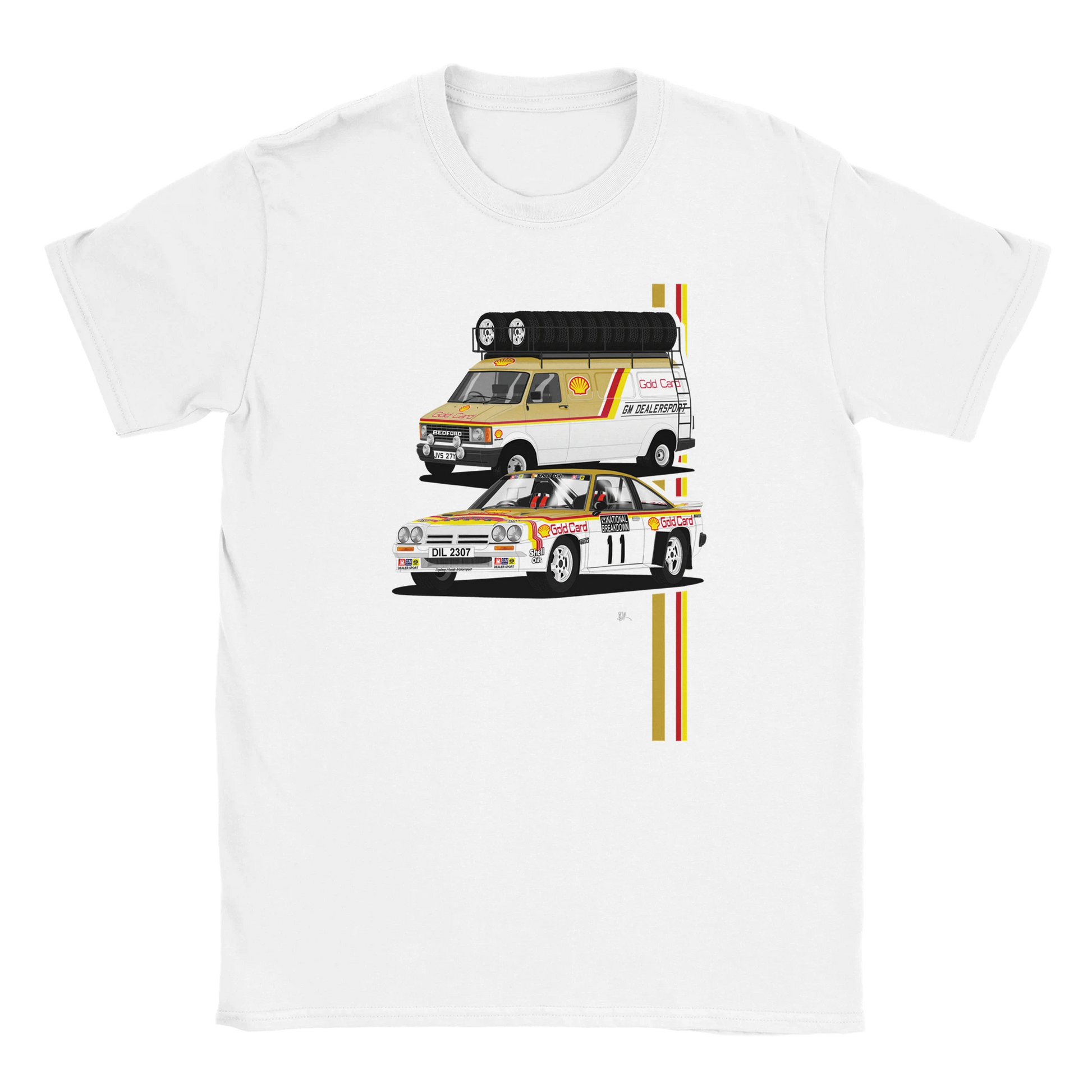 Opel Manta 400 Gold Card Rally with Bedford Support van T Shirt