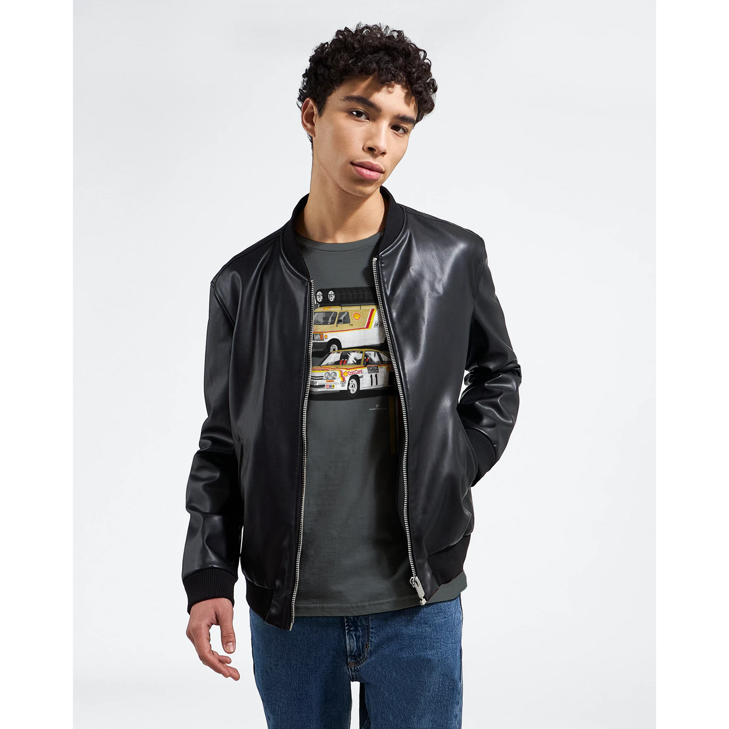 Opel Manta 400 Rally Gold Card with Bedford Van T Shirt (Grey)
