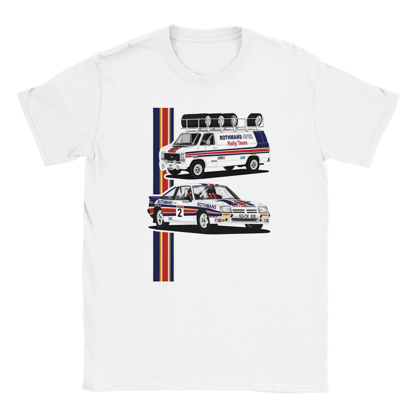 Opel Manta 400 Rothmans Rally with GMC Support van T Shirt