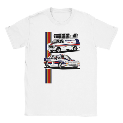 Opel Manta 400 Rothmans Rally with GMC Support van T Shirt