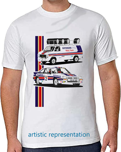 Opel Manta 400 Rothmans Rally with GMC Support van T Shirt