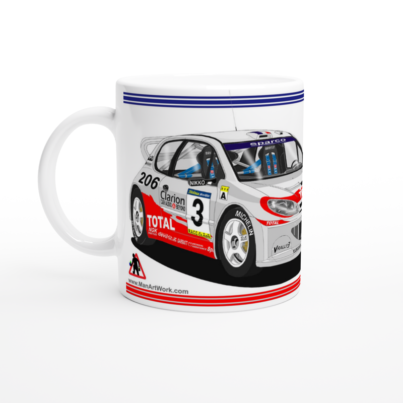 Peugeot 206 Wrc Rally Car Mug 