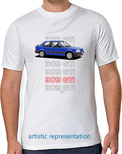 Peugeot 309 GTi in Blue T Shirt