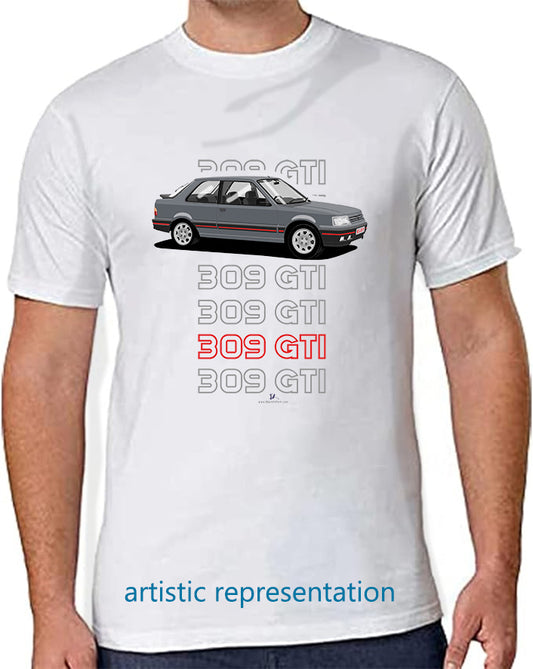 Peugeot 309 GTi in Grey T Shirt