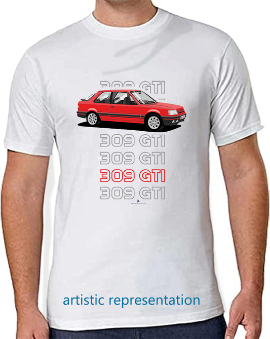 Peugeot 309 GTi in Red T Shirt