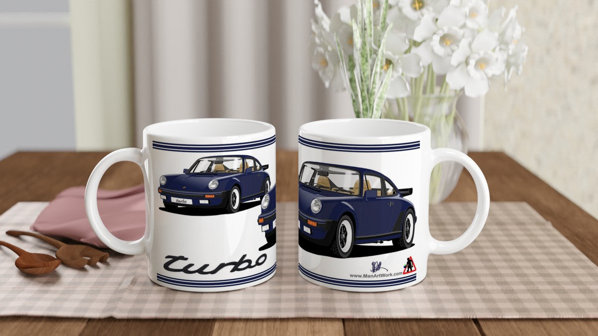 Porsche 911 Turbo (930) in Dark Blue Art Mug