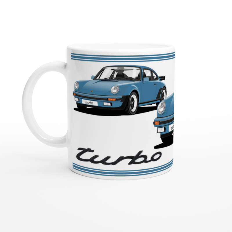 Porsche 911 Turbo (930) in Light Blue Art Mug