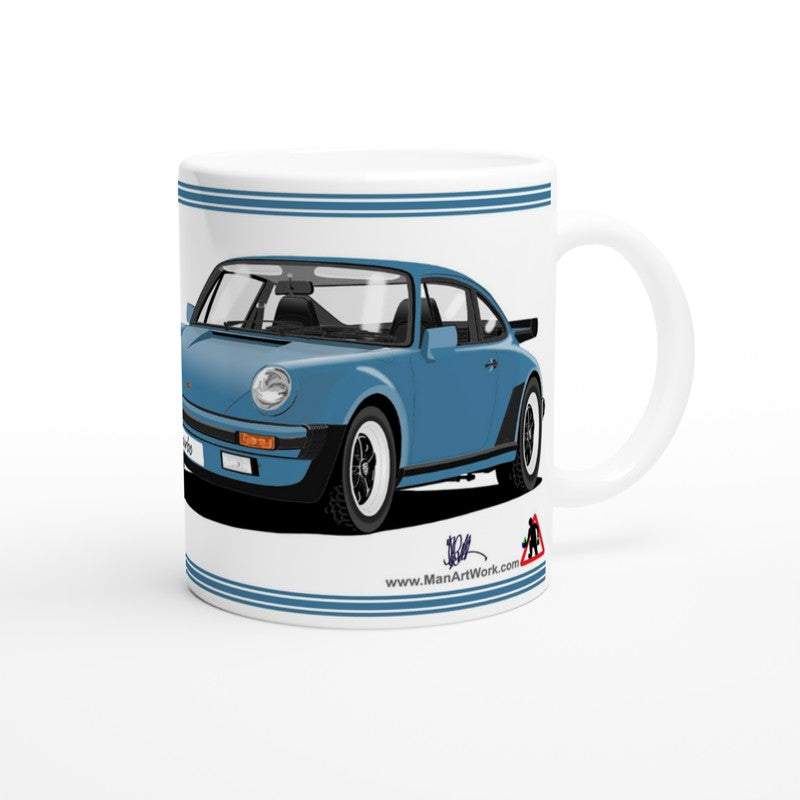 Porsche 911 Turbo (930) in Light Blue Art Mug