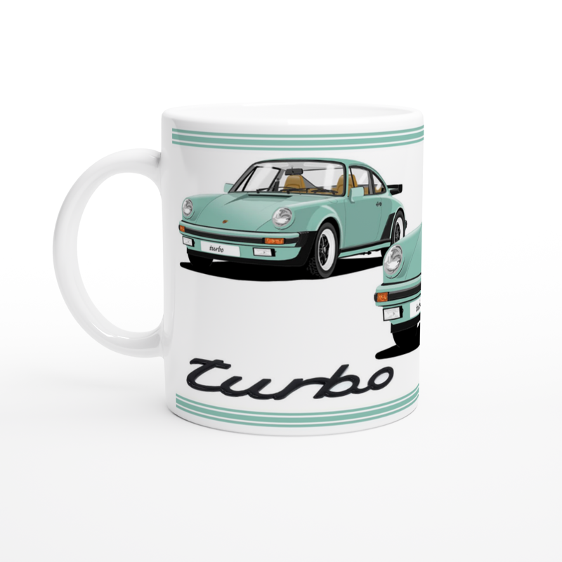 Porsche 911 Turbo (930) in Light Green Art Mug