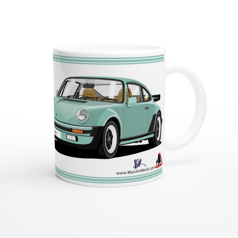 Porsche 911 Turbo (930) in Light Green Art Mug