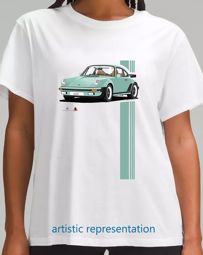 Porsche 911 Turbo (930) in Light Green T Shirt