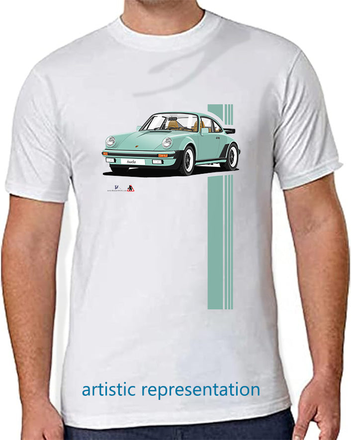 Porsche 911 Turbo (930) in Light Green T Shirt