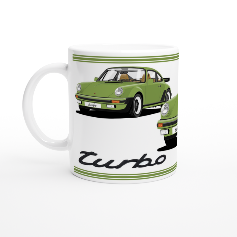 Porsche 911 Turbo (930) in Olive Green Art Mug