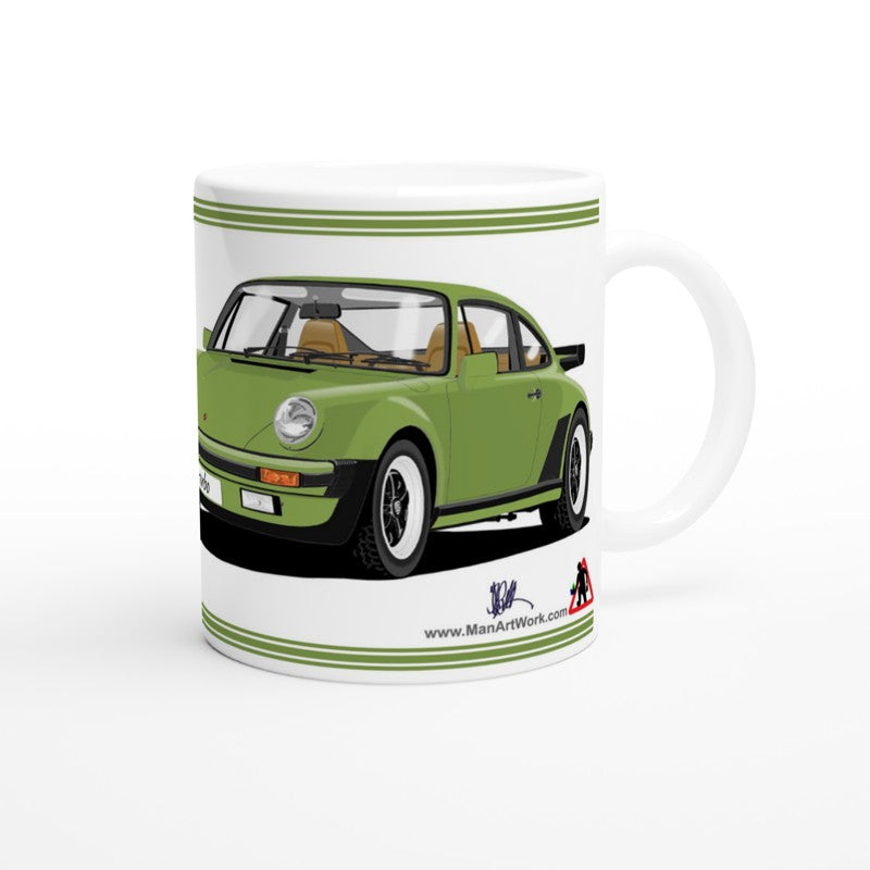 Porsche 911 Turbo (930) in Olive Green Art Mug