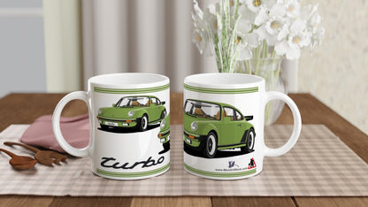 Porsche 911 Turbo (930) in Olive Green Art Mug