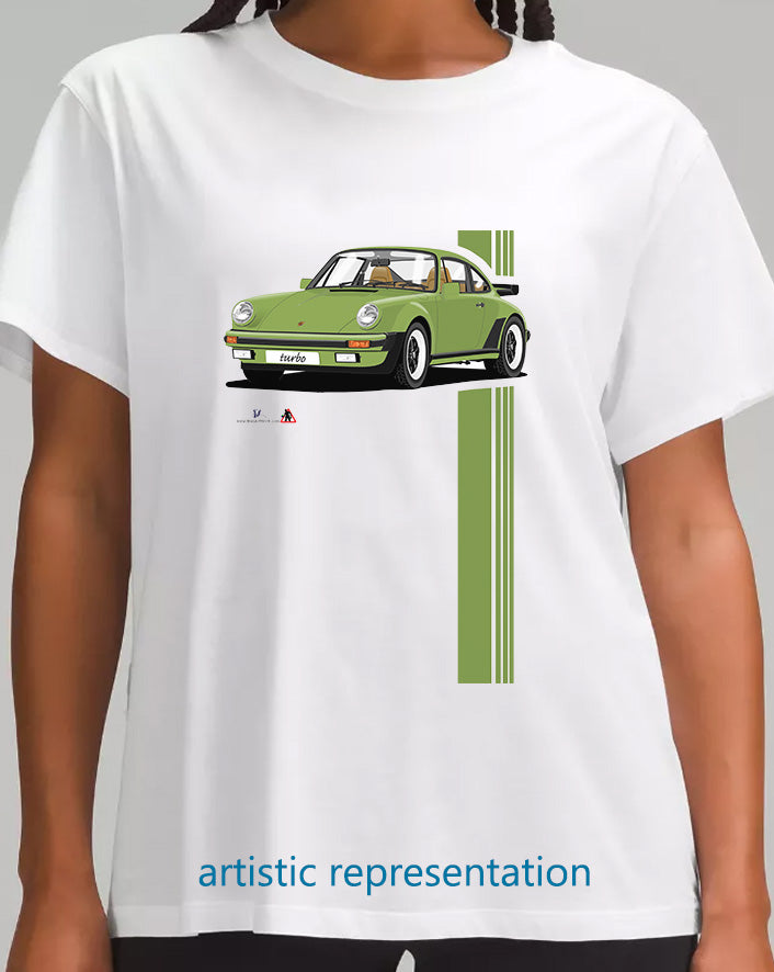 Porsche 911 Turbo (930) in Olive Green T Shirt