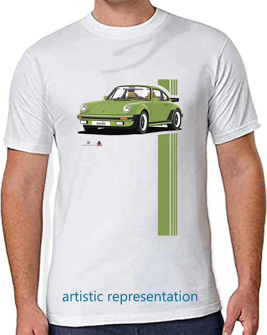 Porsche 911 Turbo (930) in Olive Green T Shirt